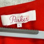 Parker  Krislyn Aurora Short‎ Sleeve Red Floral Silk Blend Mini Dress Ruched Sz 6 Photo 5