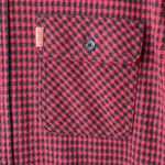 CHAPS  Red Black Checkered Plaid Flannel Button Down Shirt Sz Medium Fisherman Photo 2