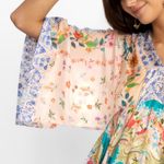 Johnny Was  Rivoray Cyrene Silk Dress Handkerchief Hem Size Small Photo 3