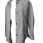 Isabel Marant  Gray Wool Shacket Button-Up Shirt Quiet Luxury Designer Size 10 Photo 2