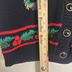 Vtg Baxter & wells knit button up Christmas holiday wreath vest petite M Black Size undefined Photo 6