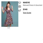 Anthropologie EUC  Maeve Beloved Dress Purple Floral Size Medium Retail $148.00 Photo 2