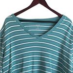 Hasting & Smith Hasting ‎ & Smith Women Cotton Top 2X Green Striped Short Sleeve Casual Relaxed Photo 8