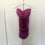 ASTR the Label Paulette Mini Dress in Metallic Pink Strapless Ruching Size Small Photo 3