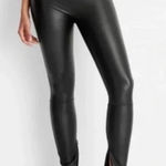 A New Day Black Lined Faux Leather Zippered Leg Leggings Pants XS Photo 0