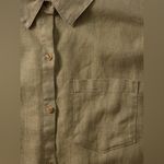 Athleta NWT Retreat Linen Olive Green Button-Up Shirt Sz XXS Photo 1