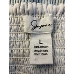 Japna  Womens Striped‎ Spaghetti Strap Jumpsuit Size Large Blue White Striped Photo 11