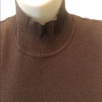 St. John Wool Blend Ribbed Mock Neck Sleeveless Sweater Shell Brown Sz. M Career Photo 3