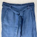 Lord & Taylor Belted Chambray Pant Blue Size XS Photo 2