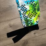 Seafolly Beach Summer Mid Rise Resort Rayon Ankle Tie Pants Blue Green Small Photo 6