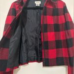 Talbots Red Black Buffalo Plaid Wool Zip Up Jacket 6 Photo 5