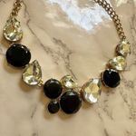 J.Crew black and rhinestone gold tone statement necklace Photo 4