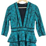 Pretty Little Thing  Dress Womens 6 Teal Blue Lace Tiered Witchy Victorian Gothic Photo 1
