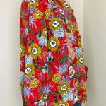 Molly Bracken Red Ruffle Floral Button Down Shirt Photo 4