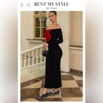 Elegant Black Dress with a huge red rose Floral Accent size large Photo 13