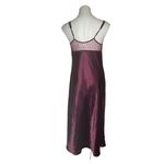 Flora Nikrooz Stella Satin Venise Trim Lingerie Nightgown Bordeaux Size Large Photo 1