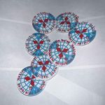 Vintage Set of 7 1964/65 NEW YORK'S WORLD FAIR MITSUBISHI ELECTRIC PINS Blue Photo 0