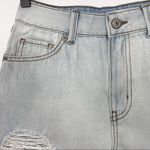 REWASH New  High Rise Distressed Denim Shorts The Wedge Light Blue Photo 2