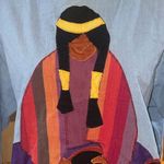 Rare Alfredo’s Wife Blue Southwestern Appliqué 3/4 Sleeve Blouse Indian Women Blue Size XL Photo 2