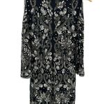 Pisarro Nights Embellished Mesh Cold Shoulder Sheath Dress Sequins Beaded Size 2 Photo 9