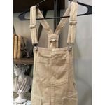 Aerie Werk and Play Denim Short Overalls TAN KHAKI Womens Size XS Photo 3