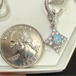 BOMB PARTY Oct 2024 Bday Collection “She Turns Heads” Rhodium Fire Opal Earrings Blue Photo 6