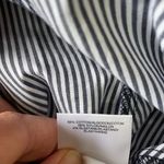 Anne Klein Black & White Striped Button-down Shirt Photo 7