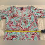 Lucy Love Paisley Print 100% Rayon Cold Shoulder Peasant Mini Delaney Dress Sz M Photo 12