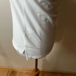 Tory Burch  Womens Small White Green Sleeveless Polo Shirt Ruffle Pique Collared Photo 3