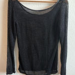 Angels Never Die Open Knit Black Long Sleeve Blouse Size M Photo 0