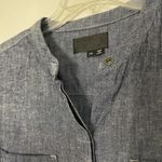 Vince . Patch Pocket Shirt Blue Rinse Button down Chambray Mandarin Collar XS Photo 2