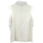 Chico's Zenergy Size 0 Small Sleeveless White Zip Up Vest Fuzzy Front Ribbed Photo 1