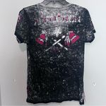 Affliction  Women's Black and Pink Graphic Tee Photo 3