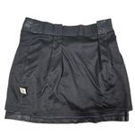 Love Riche  Belted Black Faux‎ Leather Mini Skirt L NWT Photo 4