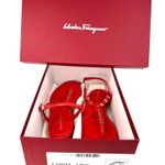 Salvatore Ferragamo TAHITI CORAL LEATHER T-STRAP FLAT SANDALS SIZE 6 C Photo 1