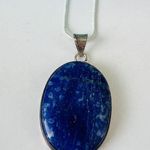 925 Sterling Silver Blue Lapis Lazuli Necklace Handmade Gemstone womens Jewelry Photo 0