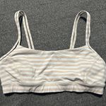 Lululemon Straight Up Bra Sz 6 Narrow Bold Stripe White Naked Light Support C/D Photo 0