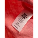 Athleta 100% Linen Button Up Shirt Women Small Pink Coral Long Sleeve Side Slit Photo 4