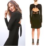 ALC Frank NWT A.L.C. Freya Tie Back Cut-Out Long Sleeve Dress in Black Jersey Size Large Photo 2