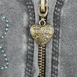 Vertigo Paris  jacket women's L embroidered hooded sweatshirt full zip boho Y2K Photo 3