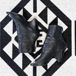 The Last Conspiracy Black Perforated Leather Wedge Open Toe Ankle Boots Size 7 Photo 5