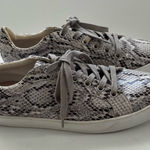 Nordstrom topshop Cuba Gray Snake skin print Pattern lace up Sneakers US 9.5 Photo 0