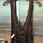 Free People INTIMATELY Bad For You Slip Dress ~ Black Polka Dot Print Lace L NWT Photo 12