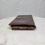 Vintage Mark Cross Checkbook Wallet 7" Brown Kiss Lock Bifold Soft Leather Italy Photo 5