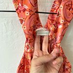 Outerknown  Pink Orange Ruffle Tier High Neck Split Strap Maxi Dress Floral Sz 2 Photo 4