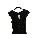 Loft  Black Short Sleeve Collared‎ Belted Button Front Dress Size Small Nwt Photo 6