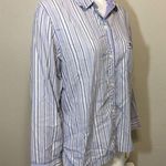 PINK - Victoria's Secret Victoria's Secret Sleep Shirt Button Front Striped Cotton Purple Medium Photo 3