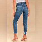 AGOLDE  Jamie High Rise Medium Wash Distressed Crop Denim Jeans Size 30 Photo 1