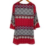 Takara Red Tunic Shift Dress Photo 7