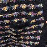 Dreamers by Debut Multi Color Striped Popcorn Eyelash Cardigan Size Medium Black Photo 4